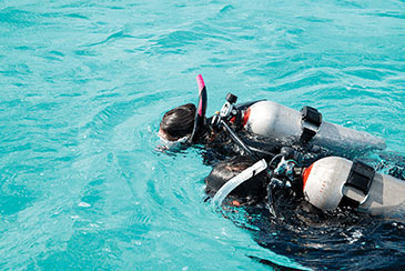 scuba on the surface